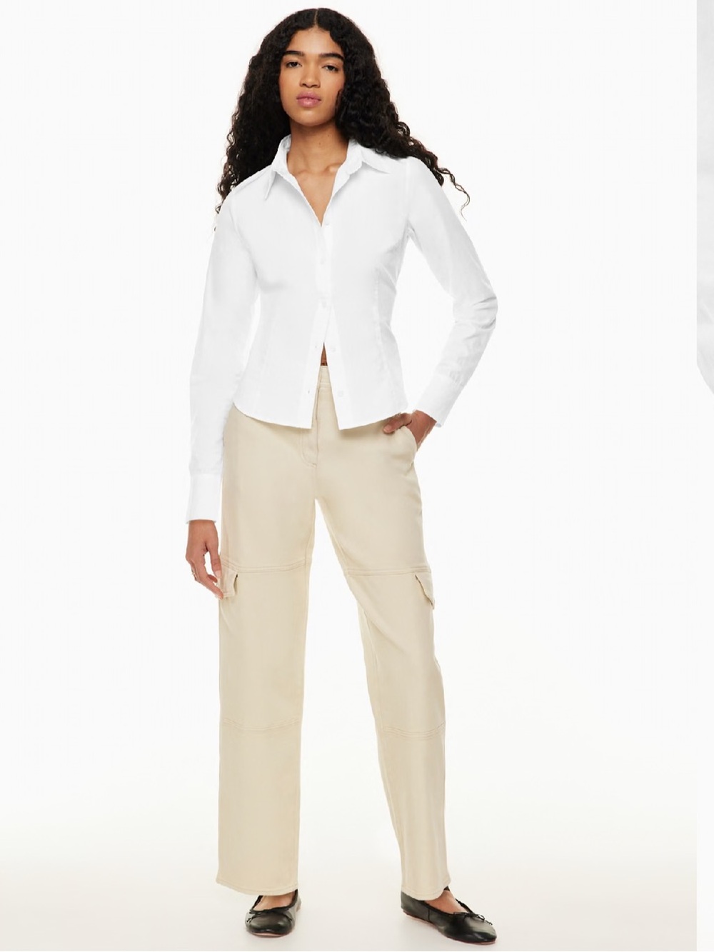 WILFRED FREE | Maeve Straight-Leg Cargo Pants in Light Beige